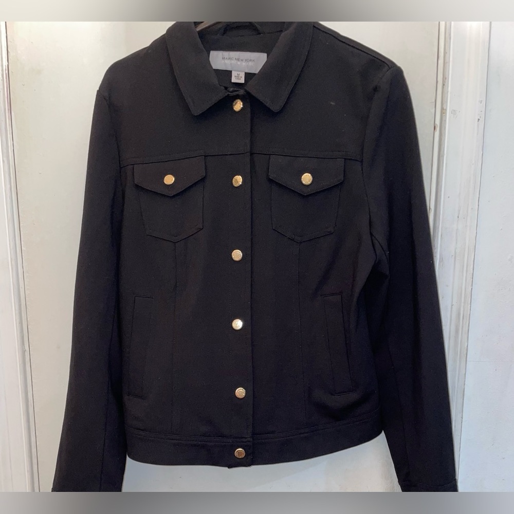 Marc New York Womens Black blazer with gold finishings